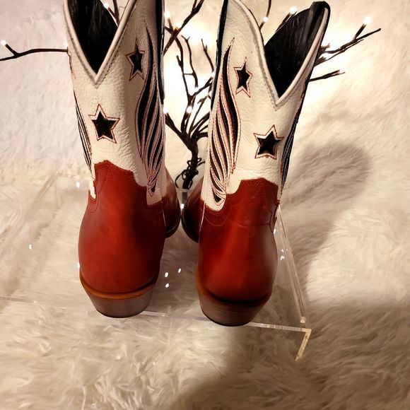 Idyllwind Red and White Heeled Boots - Picture 5 of 9